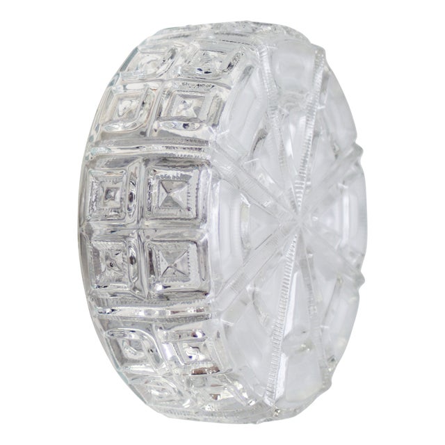 Mid-Century Round Clear Glass Sconce For Sale