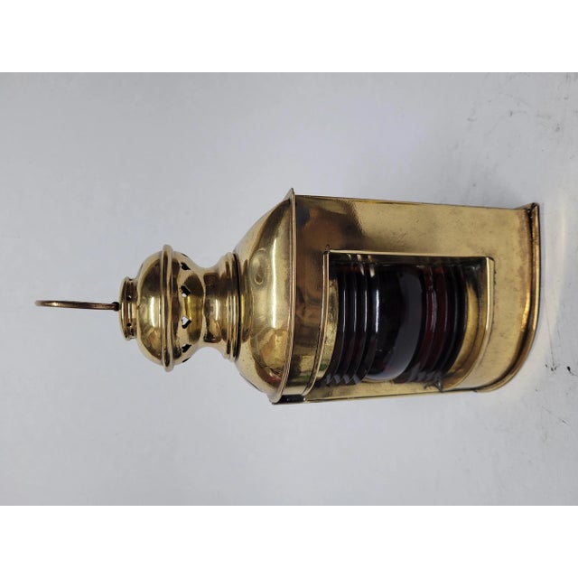 Antique Boat Lantern of Solid Brass For Sale - Image 10 of 12