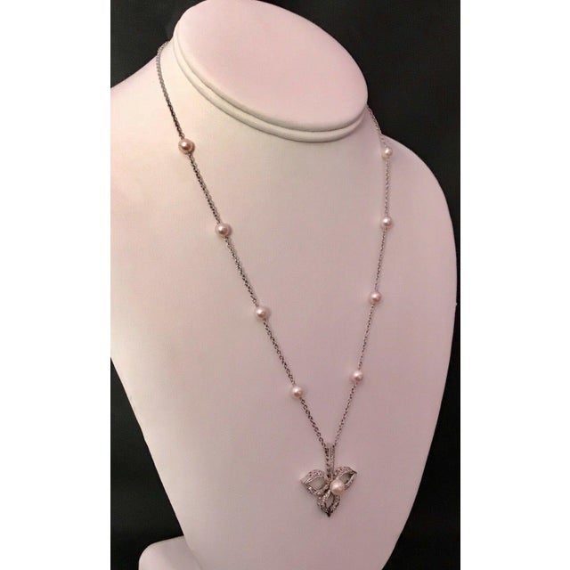 Fine Quality Akoya Pearl Diamond Necklace 14k Gold 5.75 mm 18.5" Certified $3,950 818062 This is a Unique Custom Made...