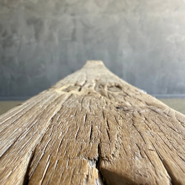 Mid 20th Century Elm Wood Skinny Bench #C10 For Sale - Image 11 of 11