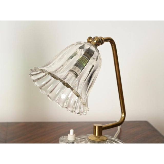 Bellflower Adjustabe Table Lamp in Murano Glass and Brass by Ercole Barovier, Italy, 1940s For Sale - Image 10 of 17