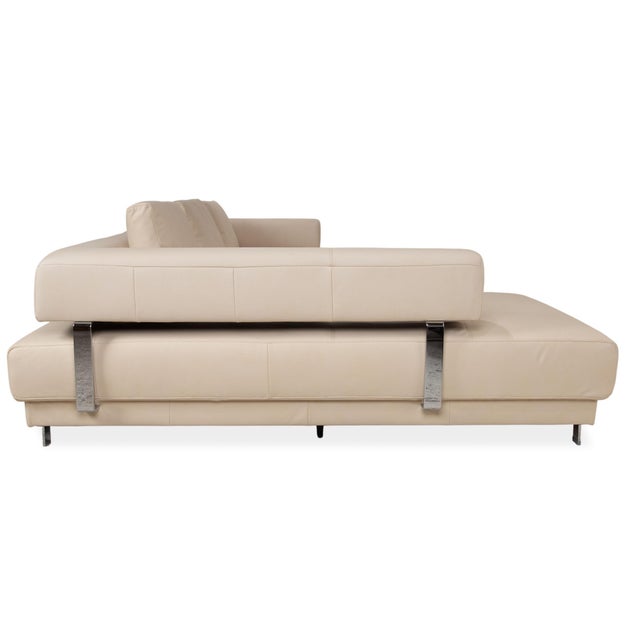 Beige Leather Brand Face Corner Sofa in Beige with Manual Function from Ewald Schillig For Sale - Image 8 of 11