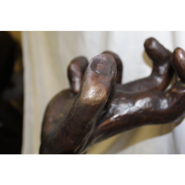 1990s Art Nouveau Sculpture of Hands Bronze Casting after Rodin Impressionism style For Sale - Image 18 of 18