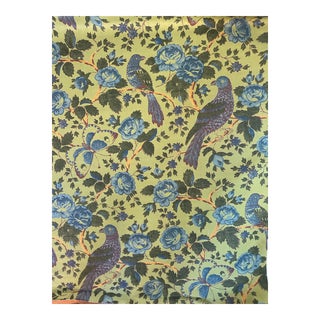 Schuyler Samperton Caledonia Design: Caledonia Grasshopper Performance Fabric 4 6/8 Yards For Sale