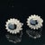 Blue 14k White Gold Blue Sapphire and Diamond Double Halo Earrings, A Pair For Sale - Image 8 of 10