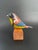 Farmhouse Folk Art Wood Oriole Bird on Stand For Sale - Image 3 of 11