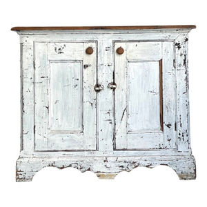 Antique White Distressed Wooden Primitive Sideboard