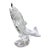Crystal Leaping Trout Sculpture With Bronze Fishing Lure For Sale