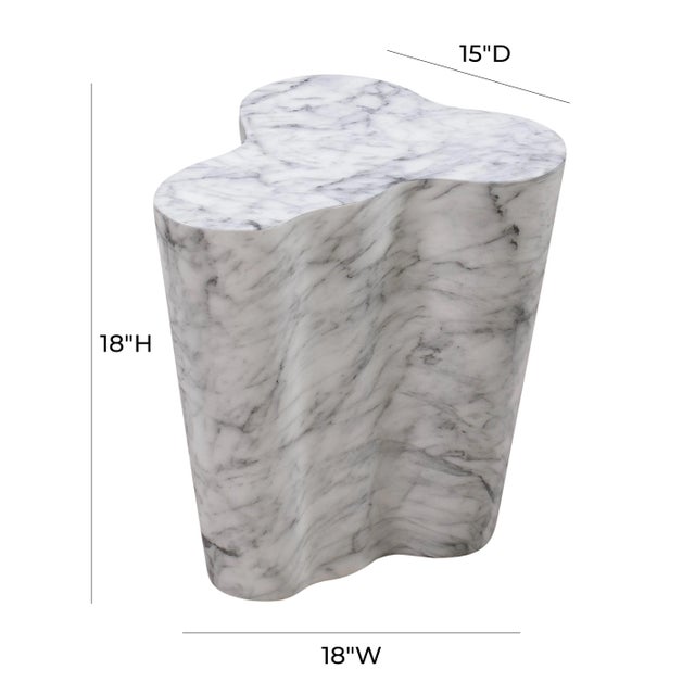 Slab Marble Short Side Table For Sale In Los Angeles - Image 6 of 8