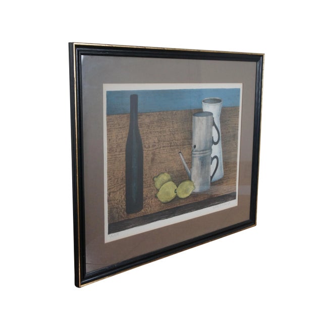 Expressionism Herbert Breiter German Mid Century Still Life Lemon Coffee Wine Lithograph Print For Sale - Image 3 of 12