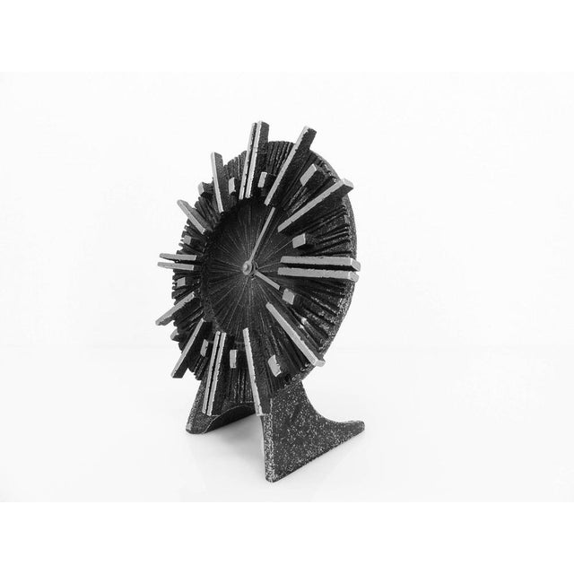 Brutalist Table Clock by Casper Kunstguss, 1960s For Sale - Image 4 of 10
