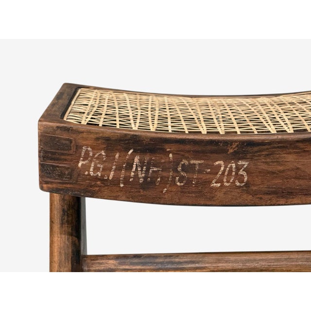 Pierre Jeanneret, Low Cane Stools, Teak, Cane, Chandigarh, India, 1960s For Sale - Image 11 of 13