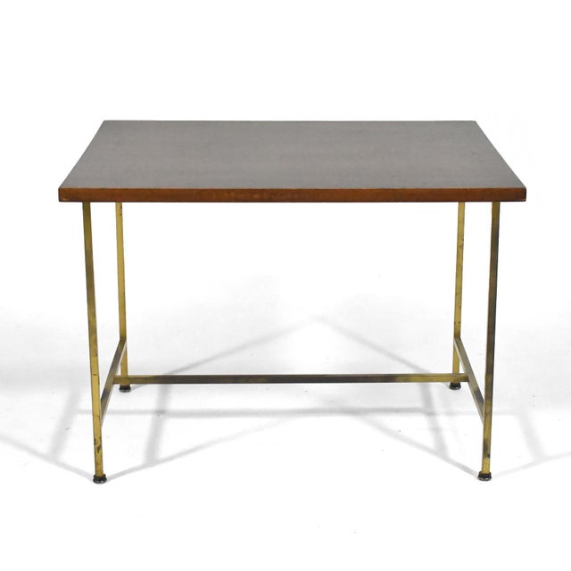 Mid 20th Century Paul McCobb Side Table with Brass Base by Calvin For Sale - Image 5 of 10