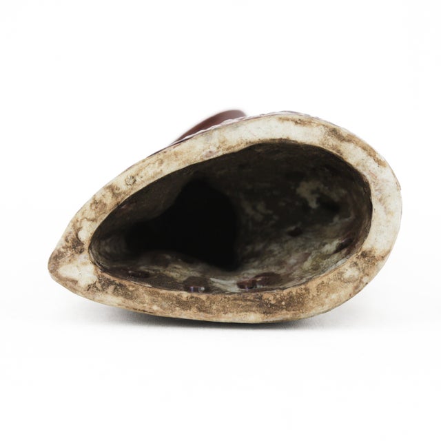 Brown Vintage Chinese Glazed Porcelain Brown Parrot Statue For Sale - Image 8 of 11