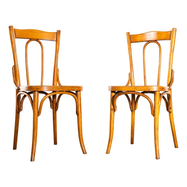 Vintage Hoop Back Bentwood Dining Chairs, 1950s, Set of 2 For Sale