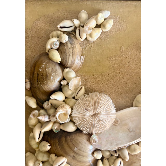 1970s Coastal Folk Art Framed Sea Shell Decorative Hanging Signed by Artist For Sale - Image 13 of 14