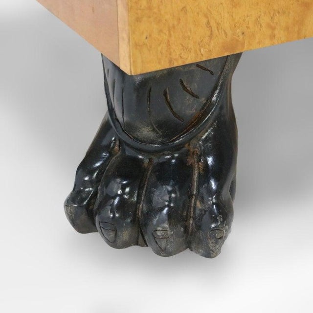Brown Henredon French Empire Satinwood, Ormolu & Marble Claw Foot Server 20thC For Sale - Image 8 of 18