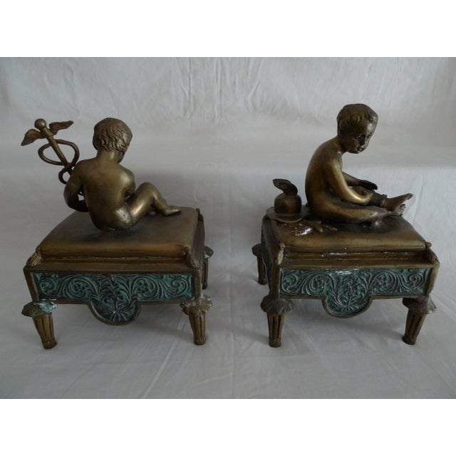 Late 19th Century 19th Century Bronze Recumbent Hermes Child Statues - A Pair For Sale - Image 5 of 9