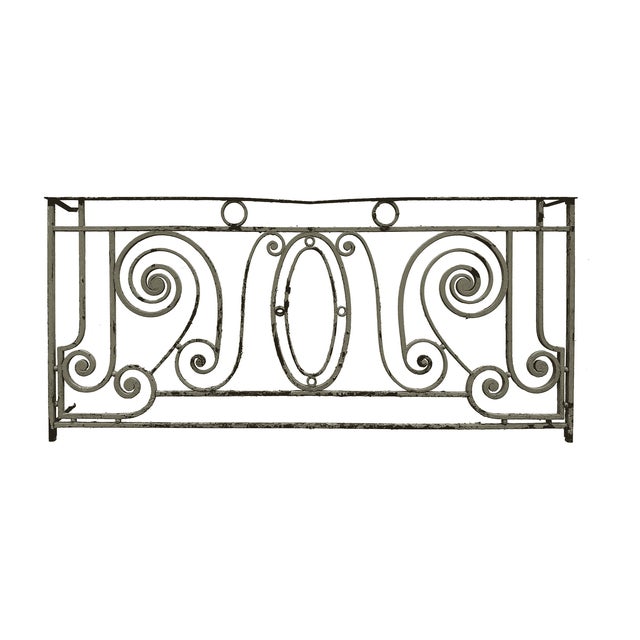 Early 20th Century Antique Wrought Iron Balcony Railing - Beaux Arts Style For Sale - Image 5 of 5