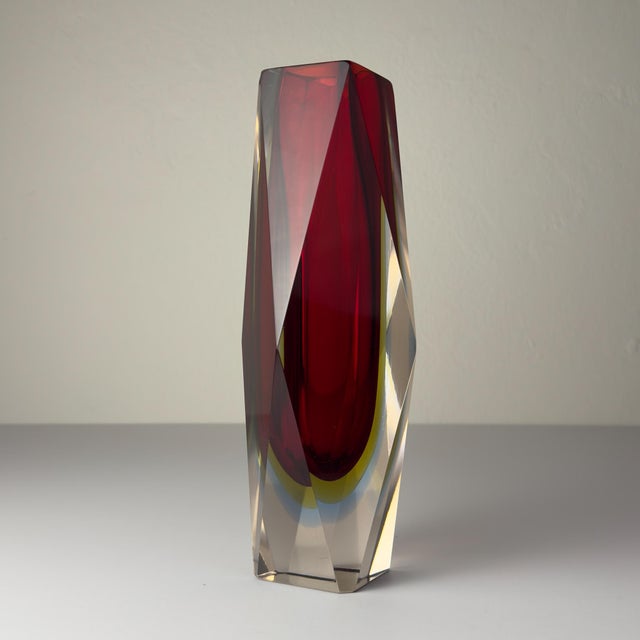Red Sommerso Murano Glass Vase, 1970s For Sale - Image 13 of 18
