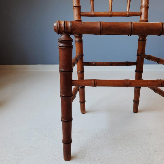 Vintage Side Chair in Rattan and Faux Bamboo, 1900s For Sale - Image 6 of 8