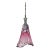 Large Fazzoletto Art Glass Raspberry Pink White Oval Pattern Pendant Light Signed For Sale
