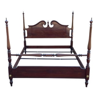 1990s Ethan Allen Georgian Court Queen Bed For Sale