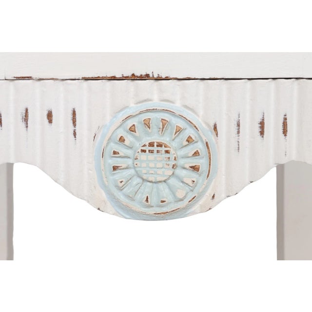 Wood Shabby Chic Painted Side Table For Sale - Image 7 of 9