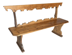 19th Century Italian Pine Frattino Design Bench