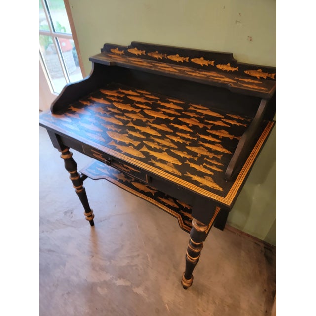 English Decoupage Fish Antique Washstand From England. For Sale - Image 3 of 12