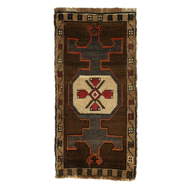 Vintage Mid Century Hand-Knotted Rug For Sale - Image 4 of 4