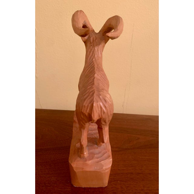 Mid 20th Century Mid 20th Century Large Black Forest Wooden Ibex (Iberian) Carving For Sale - Image 5 of 12