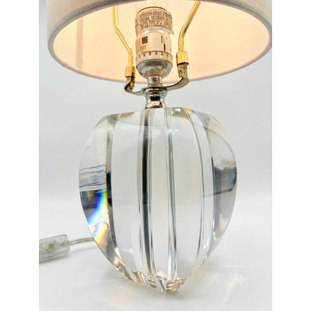 Late 20th Century Solid Crystal Apple Lamp For Sale - Image 4 of 4