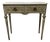 Vintage Louis XVI Style Painted Gilt Marble-Top Narrow Console Table For Sale