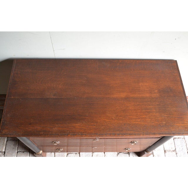 Wood Empire Oak Chest of Drawers For Sale - Image 7 of 10