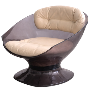 Vintage Lounge Chair in Acrylic and Leather by Raphaël Raffel, 1960s