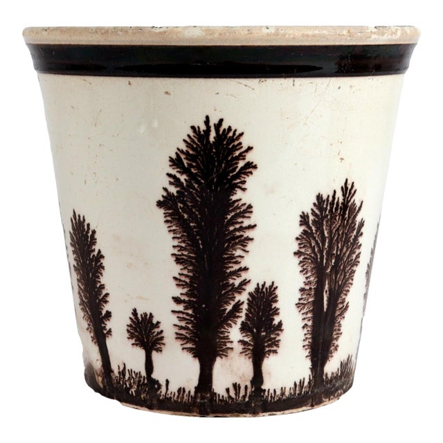 Dendritic Forest: English Mochaware Flower Pot For Sale