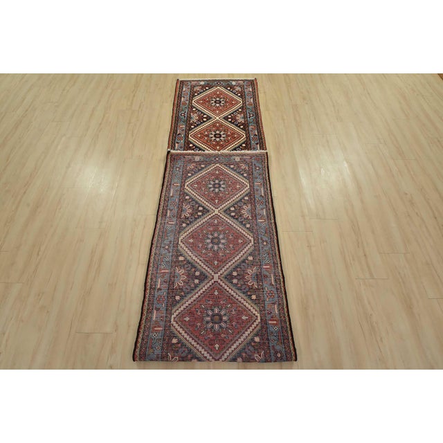 Roodbar Runner 2’6” X 12’8” Red Wool Vintage Traditional Hand-Knotted Rug For Sale - Image 12 of 13