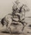 Ted Littlefield -Gunfighter on Horse - Original 1950s Drawing on Paper Drawing on Paper For Sale - Image 4 of 9