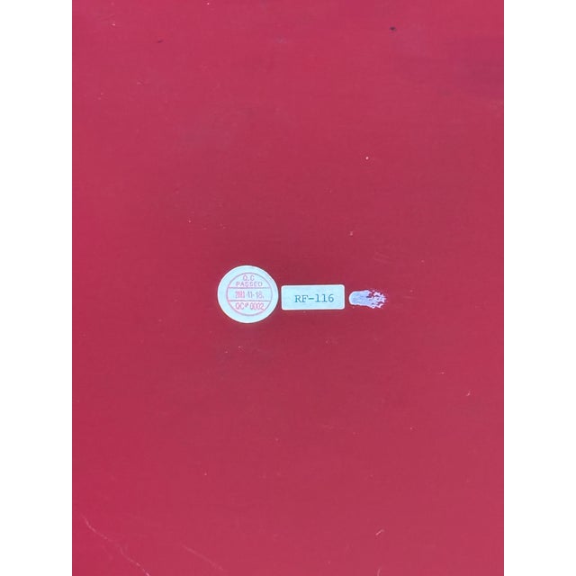 Red Vintage Asian Style Red Lacquer Chinoiserie Side Tables – Pair For Sale - Image 8 of 10