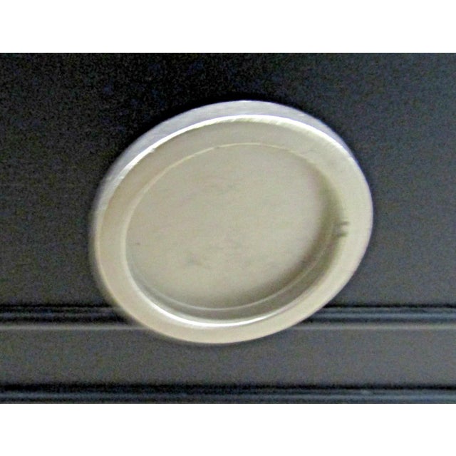 Traditional Black One Drawer Nightstand With Built in Outlets Attributed to Fairfield Chair Company For Sale - Image 3 of 16