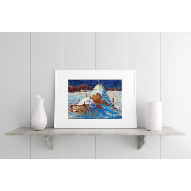 Rustic Oil Painting Monthly Winter Oksana Ivanyuk For Sale - Image 3 of 11