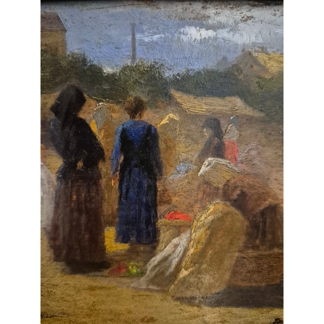 Antique Impressionist Painting of a Market Scene by Carolus Pallya For Sale - Image 4 of 7