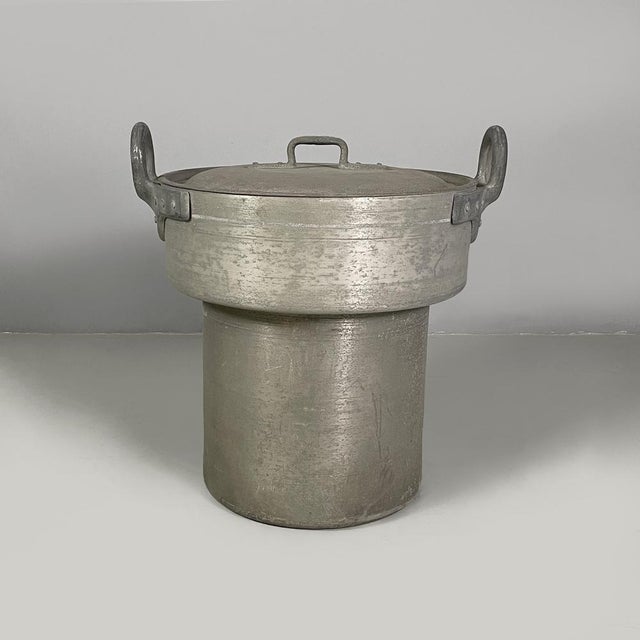 Italian Round Aluminum Pot with Lid, 1930s For Sale - Image 18 of 18