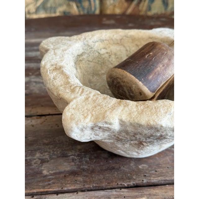 French Antique French Marble Mortar & Pestle For Sale - Image 3 of 5