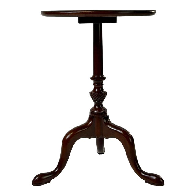 Mid 20th Century Kittinger Historic Newport Mahogany Dish-Top Candle Stand - Hn 27 For Sale