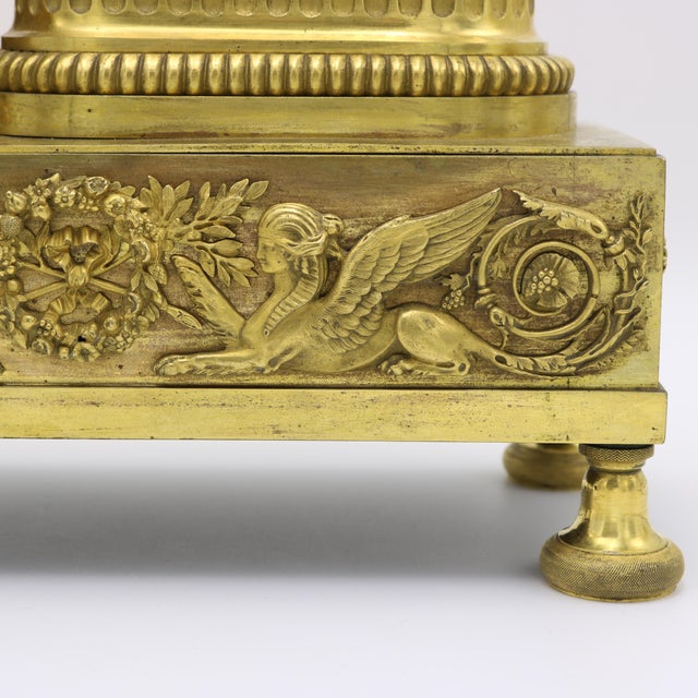 French Empire Gilt Bronze Mantle Clock , France 1810 For Sale In New York - Image 6 of 15