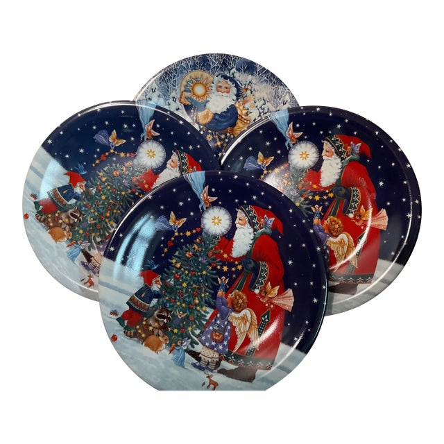 1990s Holiday Dessert Plates - Set of 4 For Sale
