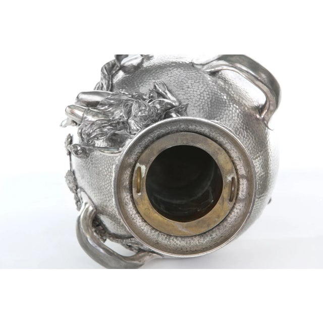 Late 19th Century Late 19th Century Silver Plated Pair Vases / Urns For Sale - Image 5 of 13