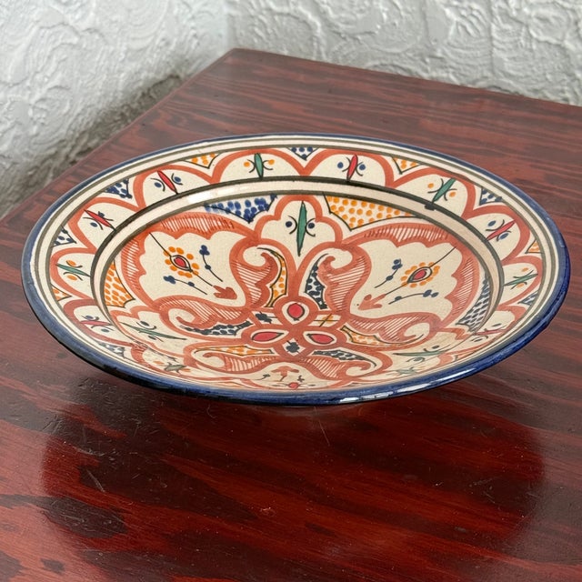Moroccan Vintage Moroccan Safi Hand Painted Ceramic Bowl For Sale - Image 3 of 6
